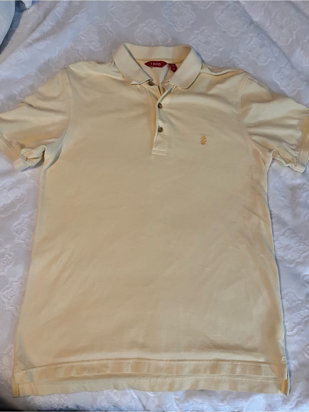 Izod Light Yellow Men's Polo Shirt with Subtle Logo